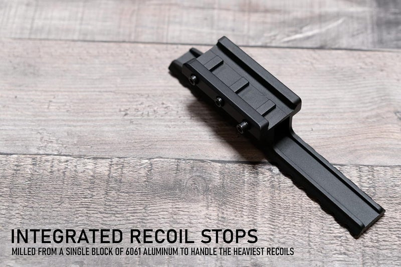 Monstrum Store Shrapnel Offset Picatinny Riser Mount with Recoil Stop Base | 14 Slot 5 inch | High Profile - Image 3